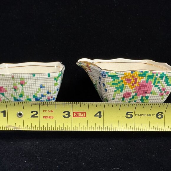 Vintage Chintz Royal Winton Queen Anne Creamer & Open Sugar bowl tea - B1354 - Picture 13 of 14